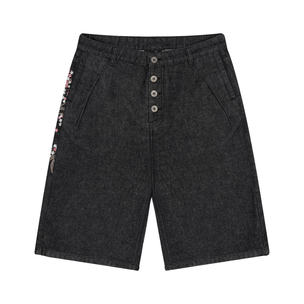 Denim Blossom Baggy Jorts