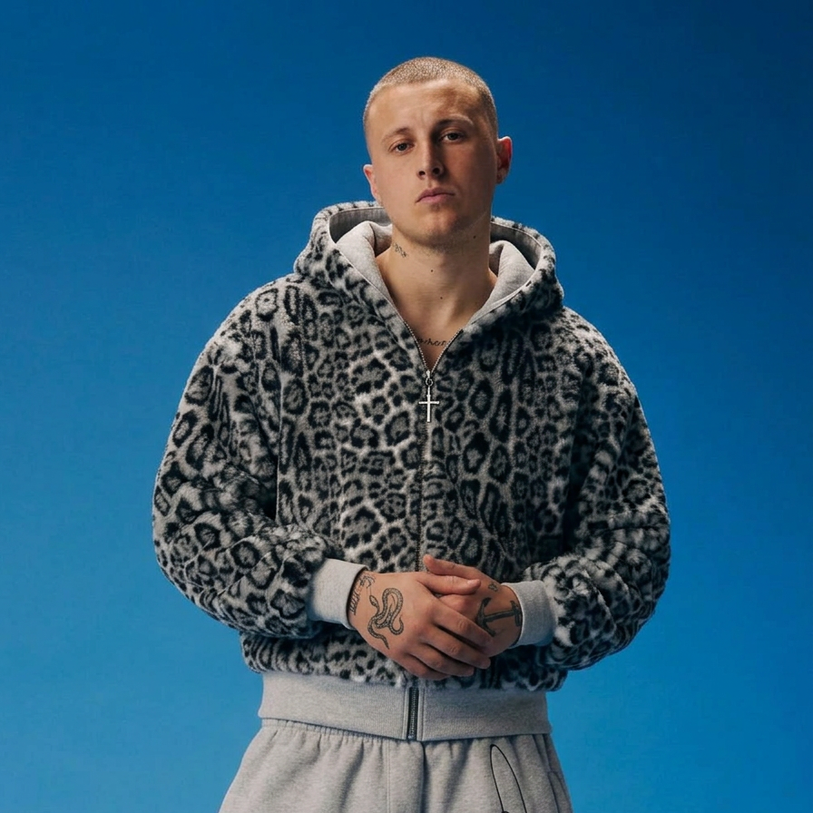 Zotaru Reversible Leopard Hoodie